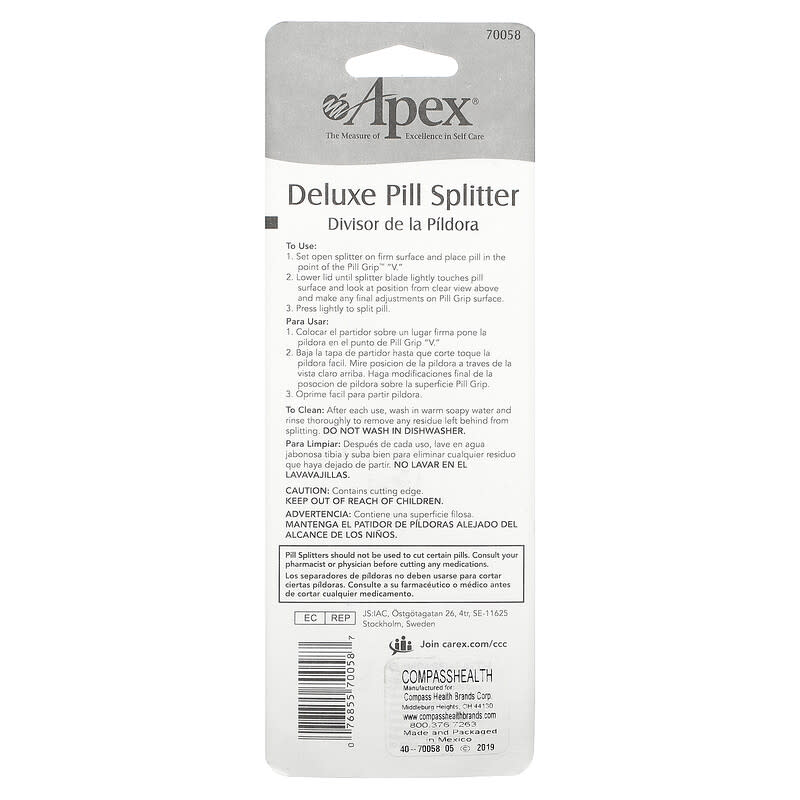 Apex, Deluxe Pill Splitter, 1 Pill Splitter