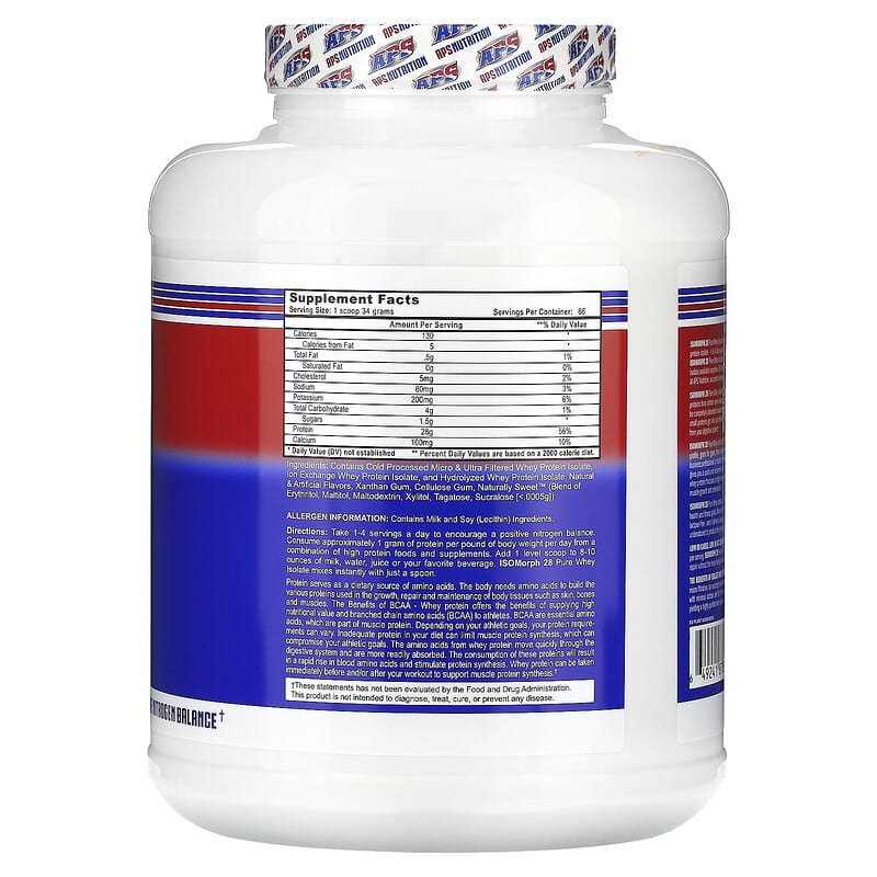 APS, Isomorph 28, Pure Whey Isolate, Vanilla Milkshake, 5 lb (2.27 kg)