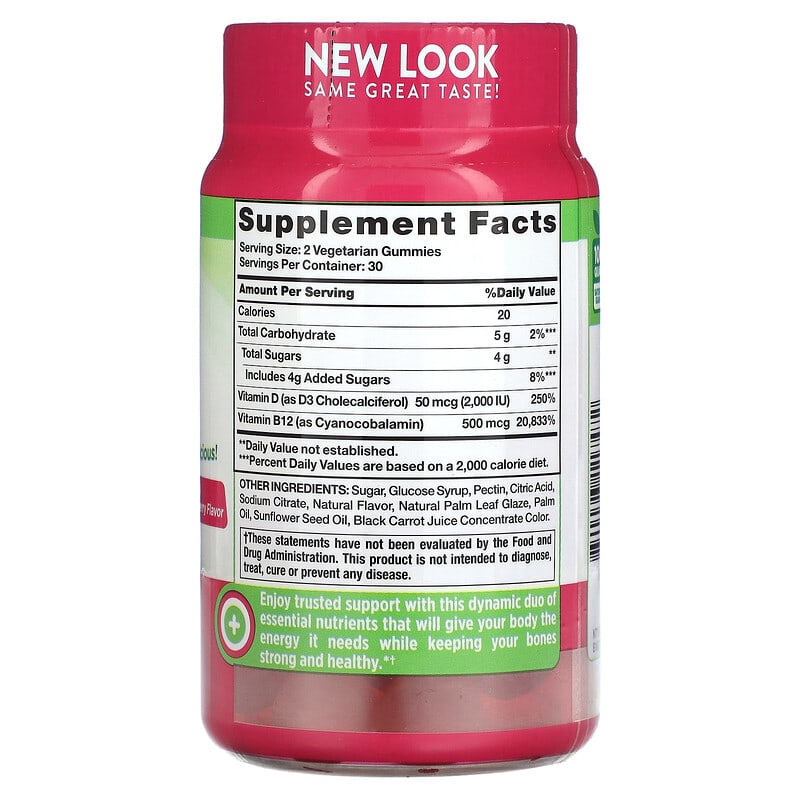 Nature's Truth, Revitalizing D3 + B12, Strawberry, 60 Vegetarian Gummies