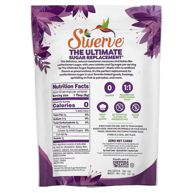 Swerve, Confectioners Zero Calorie Sweetener, 12 oz (340 g)