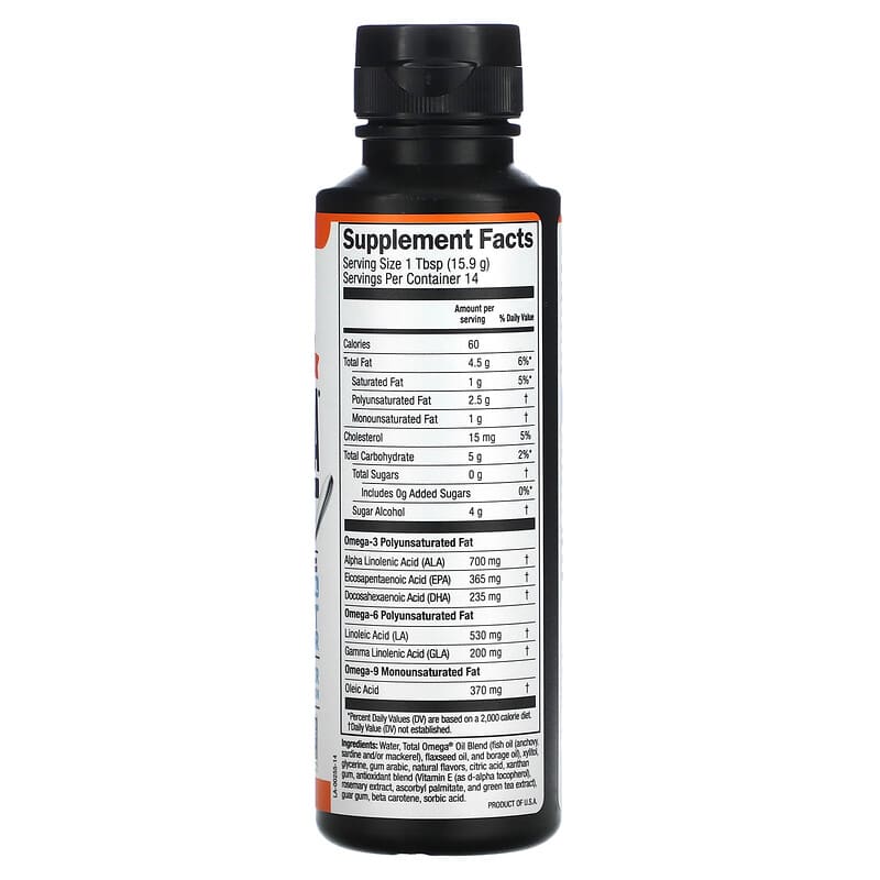 Barlean's, Seriously Delicious, Total Omega, Orange Creme, 2,400 mg, 8 oz (227 g)