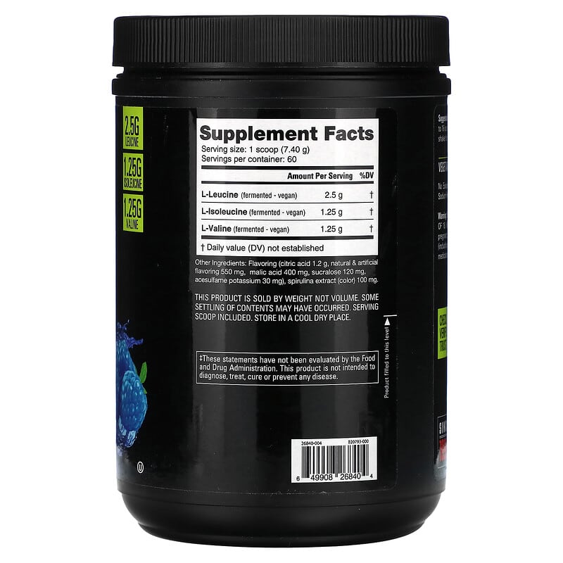 NutraBio, BCAA 5000, Blue Raspberry, 0.98 lb (444 g)