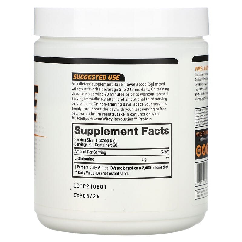 MuscleSport, Glutamine Revolution, Unflavored, 10.6 oz (300 g)