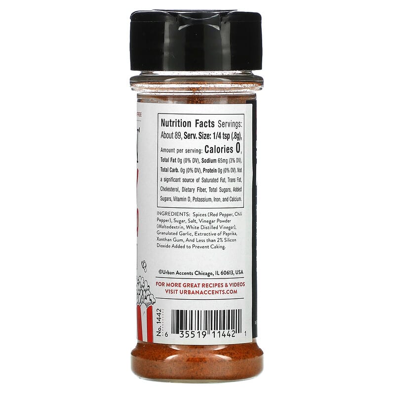 Urban Accents, Popcorn Seasoning, Sizzlin' Spicy Sriracha, 2.5 oz (71 g)