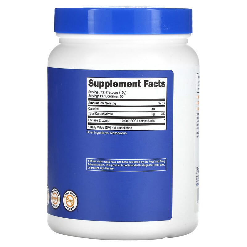 Nutricost, Lactase Powder, Unflavored, 17.9 oz (500 g)