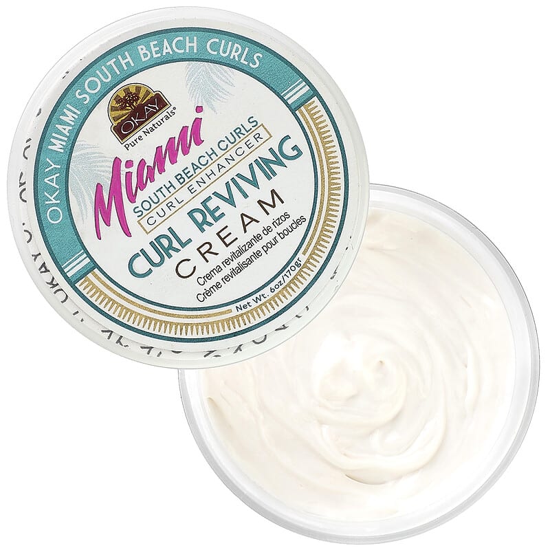 Okay Pure Naturals, Miami South Beach Curls, Curl Enhancer, Curl Reviving Cream, 6 oz (170 g)