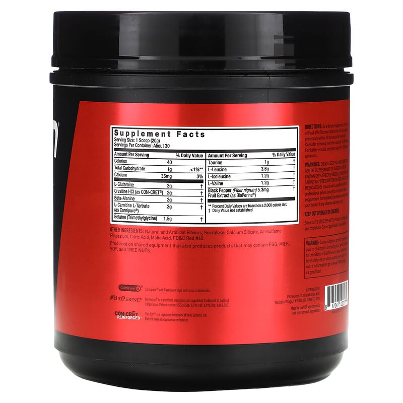 JYM Supplement Science, Post JYM, BCAAs + Recovery Matrix, Rainbow Sherbet, 1.3 lbs (600 g)