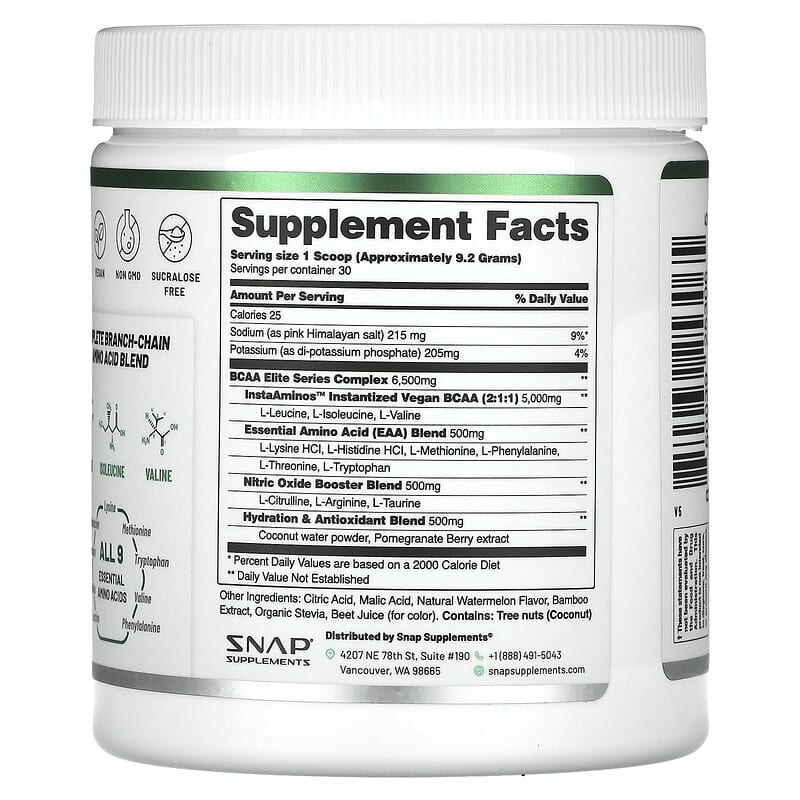 Snap Supplements, BCAAs, Pomegranate Watermelon, 9.77 oz (277 g)