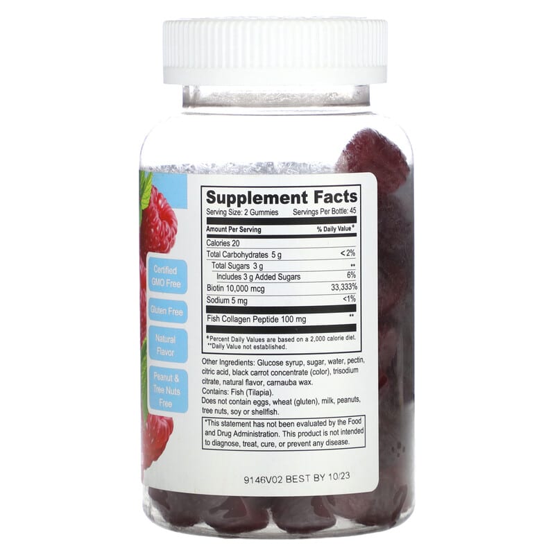 Doctor's Finest, Collagen & Biotin, Raspberry , 90 Gummies