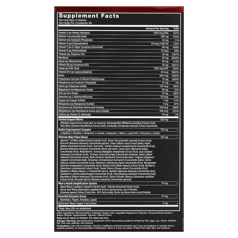 Force Factor, Test X180 Multivitamin + Testosterone Booster, 120 Tablets