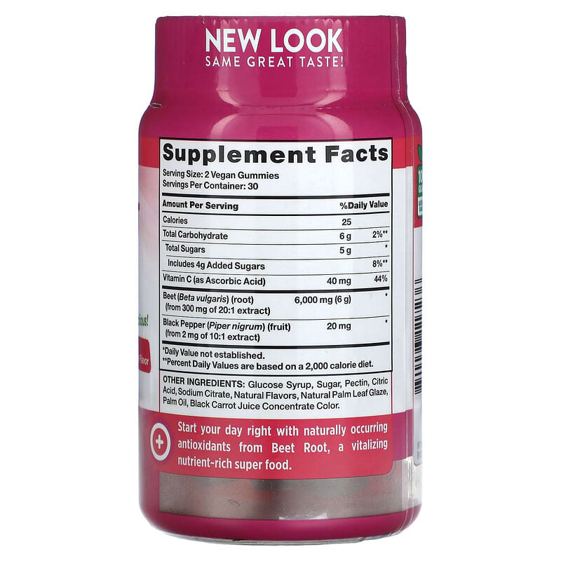 Nature's Truth, Super Food Beet Root + Black Pepper, Natural Strawberry, 60 Vegan Gummies