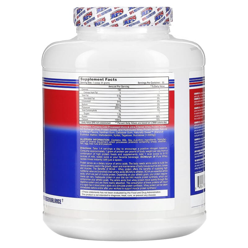 APS, Isomorph 28, Pure Whey Isolate, Vanilla Ice Cream, 5 lb (2.27 kg)