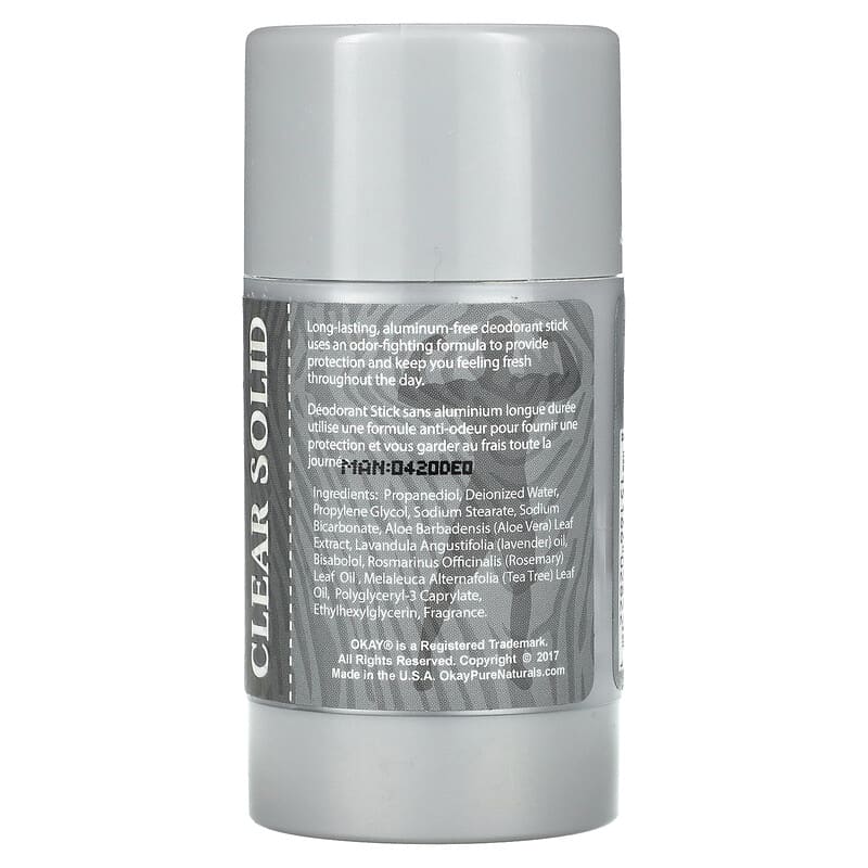 Okay Pure Naturals, Men's, Aluminum Free Deodorant, Fresh, 3 oz (85 g)