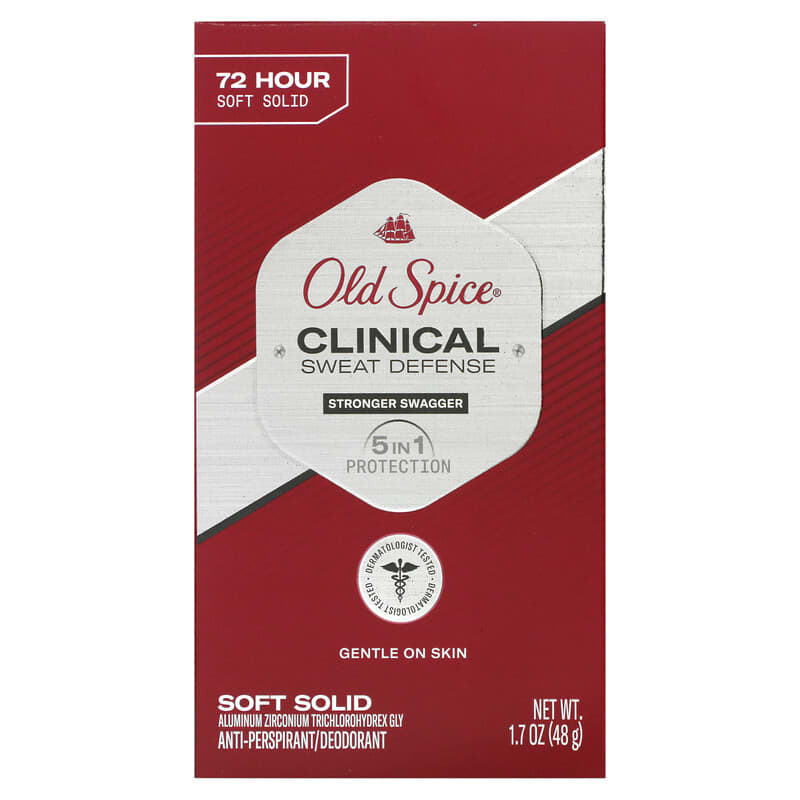 Old Spice, Clinical Sweat Defense, Anti-Perspirant/Deodorant, Stronger Swagger, 1.7 oz (48 g)