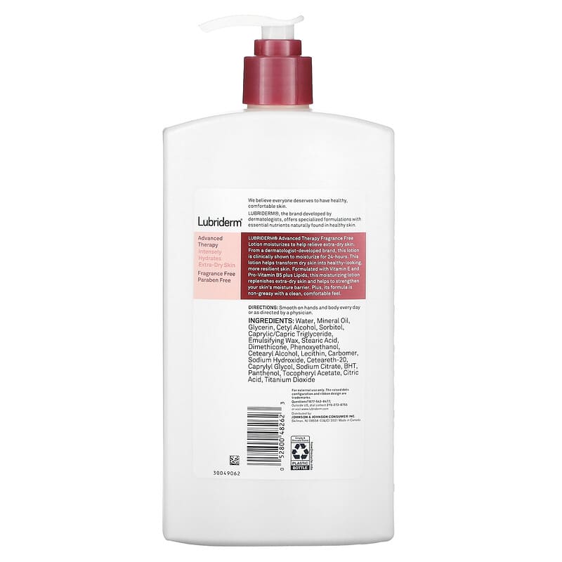 Lubriderm, Advanced Therapy Lotion, Intensely Hydrates Extra-Dry Skin, Fragrance Free, 24 fl oz (709 ml)