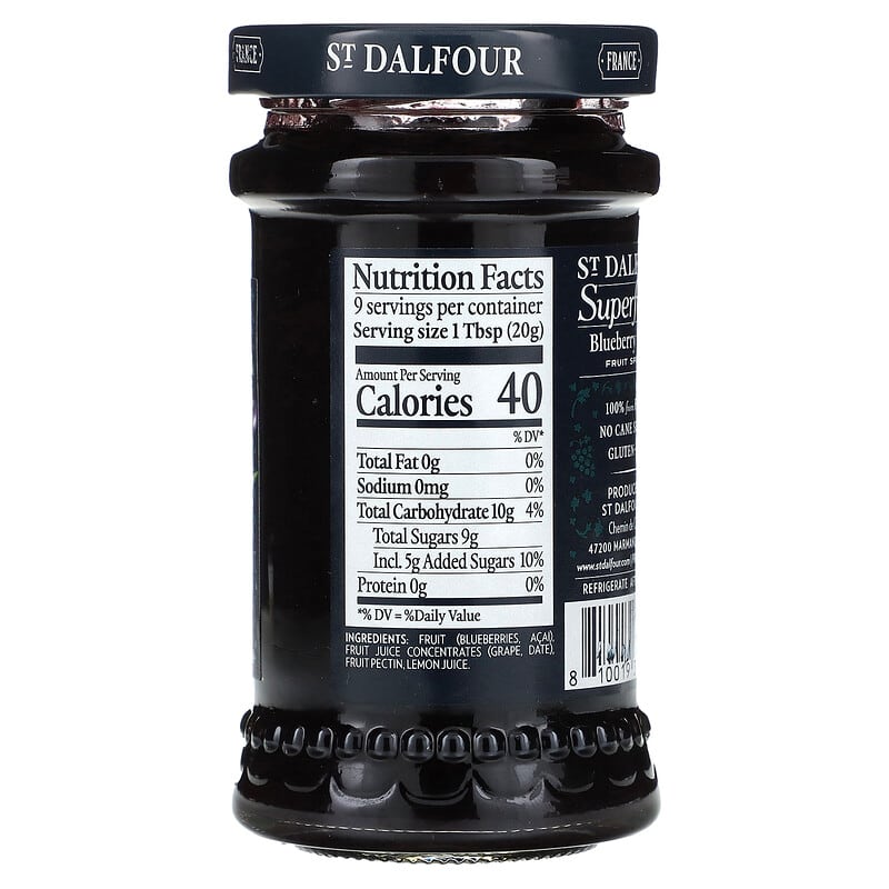 St. Dalfour, Superfruits, Fruit Spread, Blueberry & Acai , 6 oz (170 g)