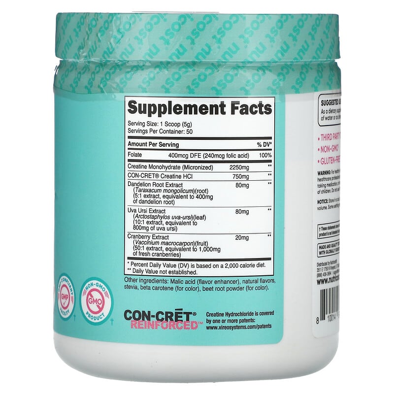 Nutricost, Women, Creatine, Peach Mango, 9.2 oz (260 g)