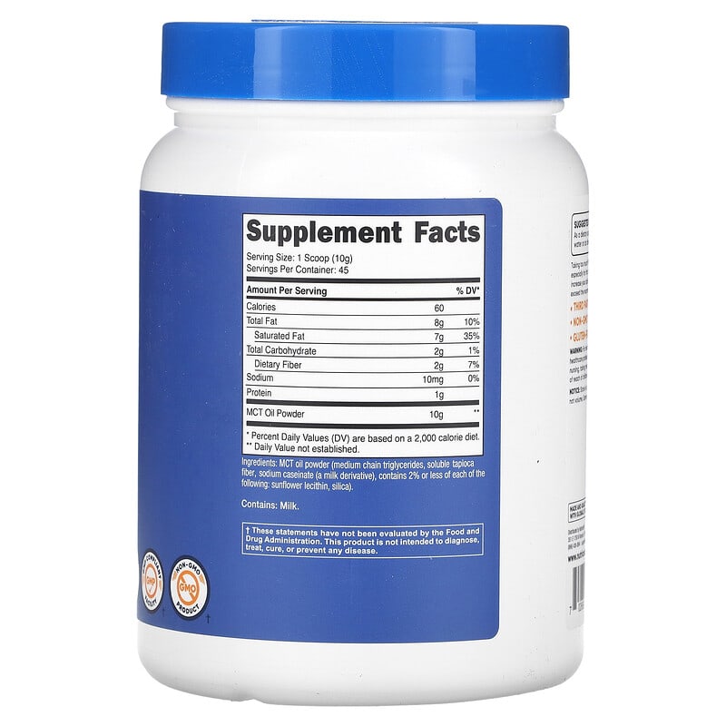 Nutricost, MCT Oil Powder, Unflavored, 16 oz (454 g)