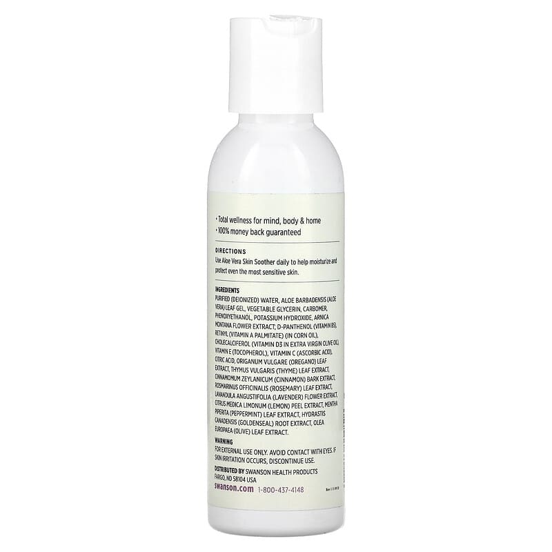 Swanson, Aloe Vera Skin Soother , 4 fl oz (118 ml)