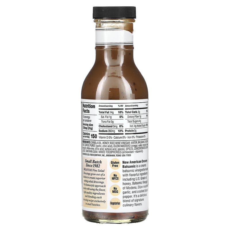 Briannas, New American Creamy Balsamic Dressing, 12 fl oz (355 ml)