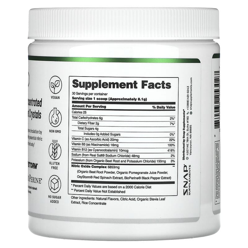 Snap Supplements, Nitric Oxide, Organic Beets, Apple, 8.8 oz (250 g)