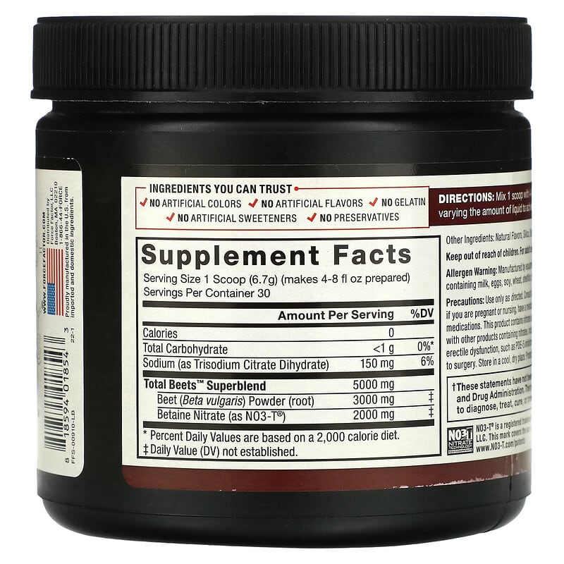 Force Factor, Total Beets, Original Drink Powder, Black Cherry, 7.1 oz (201 g)