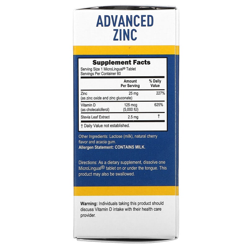 Superior Source, Advanced Zinc, Vitamin D3, 60 MicroLingual Instant Dissolve Tablets