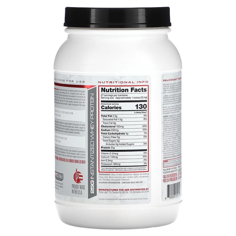 Purus Labs, Foundation Series, MyoWhey, Vanilla Ice Cream, 2 lb (0.907 kg)