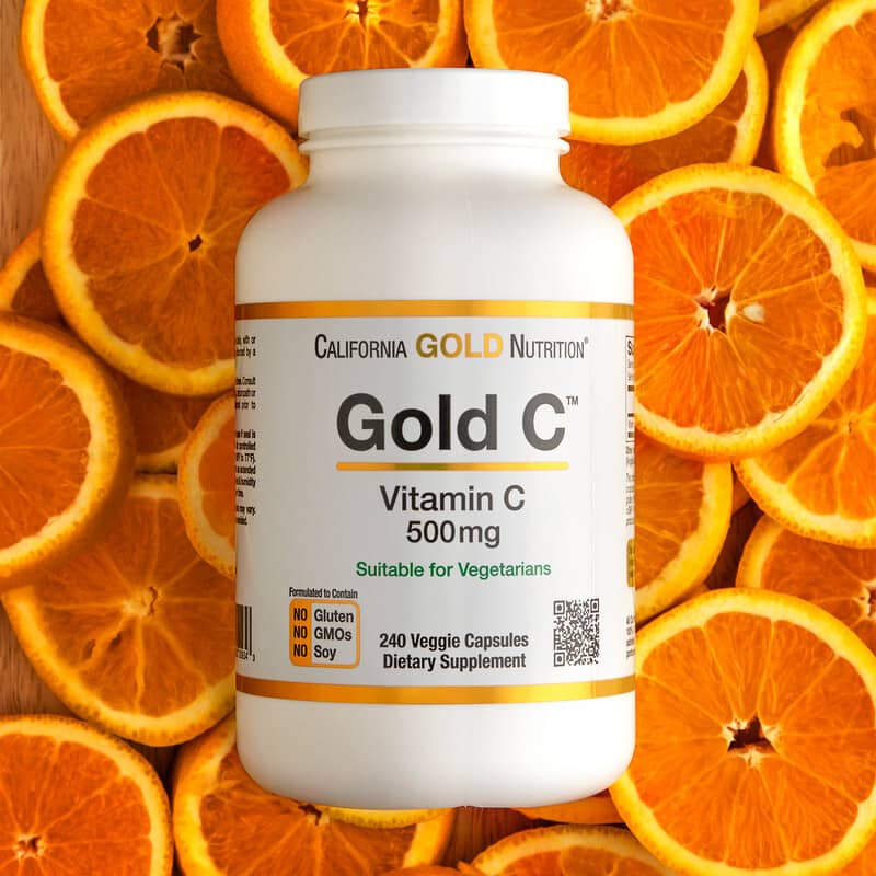 California Gold Nutrition, Gold C, USP Grade Vitamin C, 500 mg, 240 Veggie Capsules