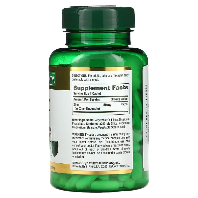 Nature's Bounty, Zinc, 50 mg, 200 Caplets