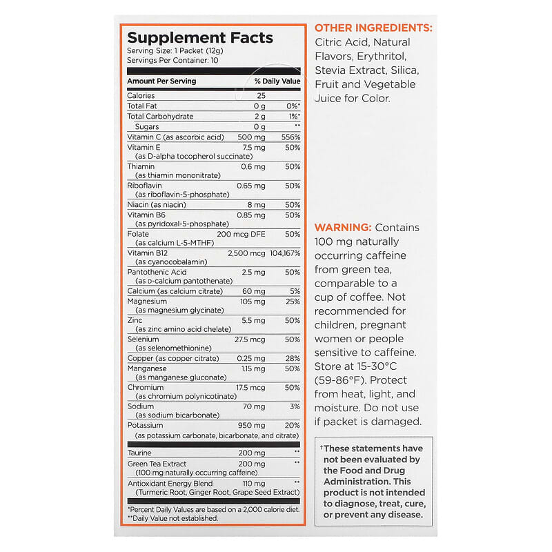 Pureboost, Clean Antioxidant Energy Mix, Citrus Sunrise, 10 Packets, 0.42 oz (12 g)