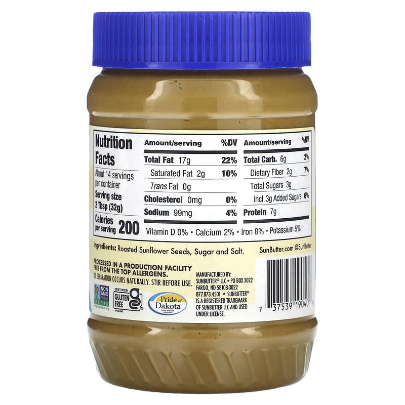 SunButter, Natural Crunch, Sunflower Butter, 16 oz (454 g)