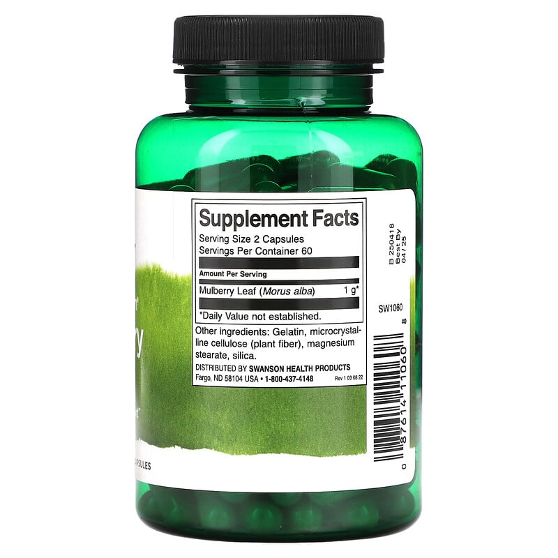 Swanson, Mulberry Leaf, 500 mg, 120 Capsules