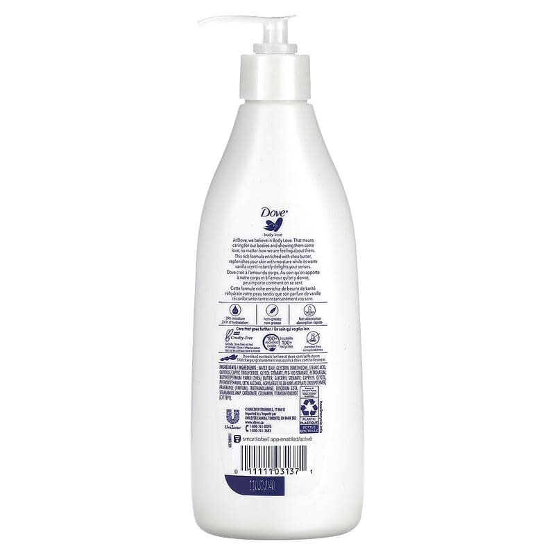 Dove, Pampering Care Lotion, Shea Butter, 13.5 fl oz (400 ml)