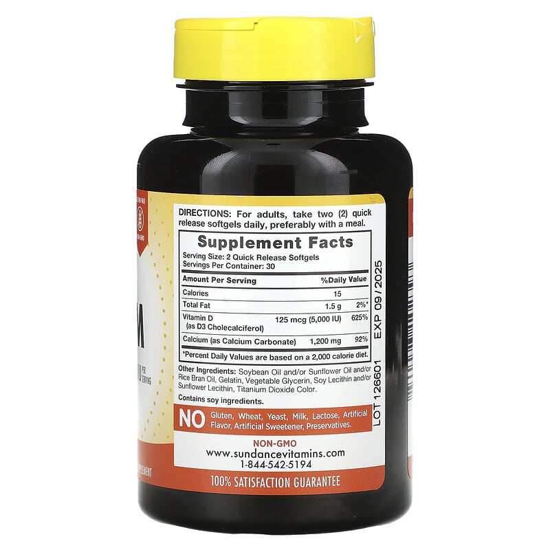 Sundance Vitamins, Absorbable Calcium + D3, 60 Quick Release Softgels