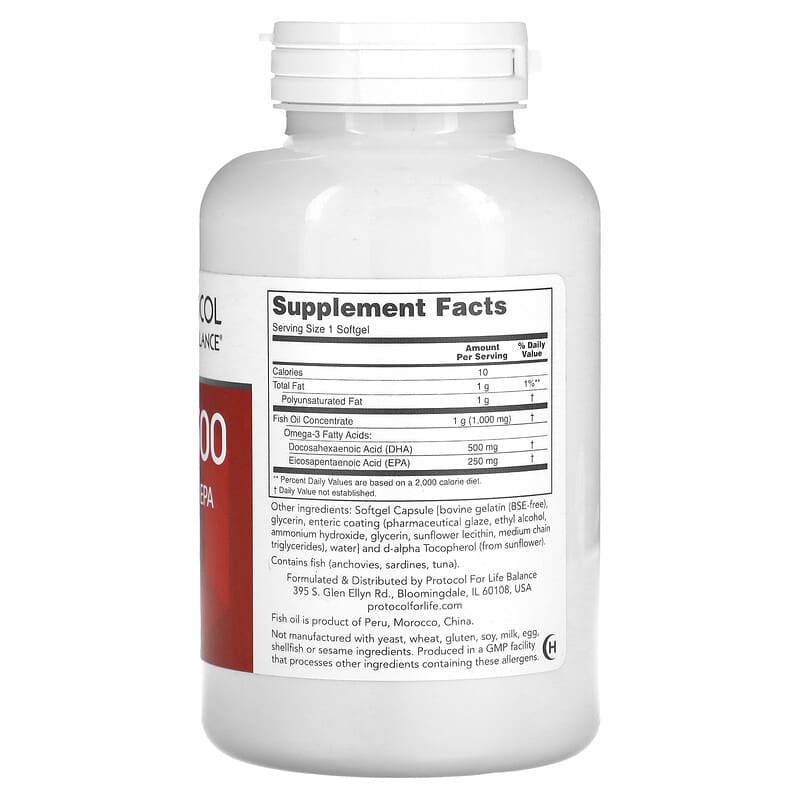 Protocol for Life Balance, DHA-500, 120 Softgels