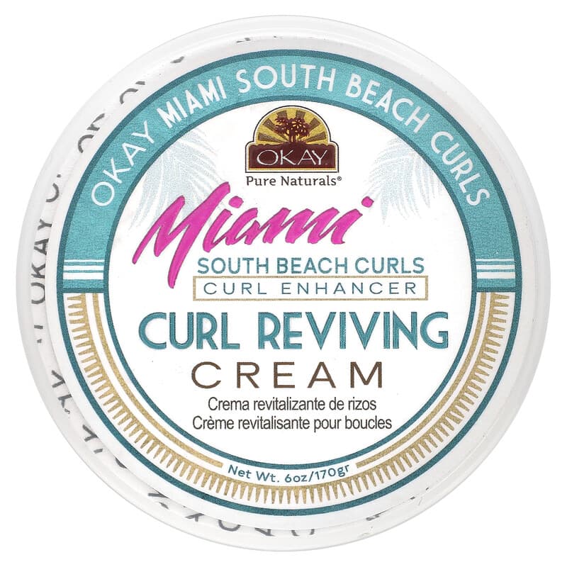 Okay Pure Naturals, Miami South Beach Curls, Curl Enhancer, Curl Reviving Cream, 6 oz (170 g)