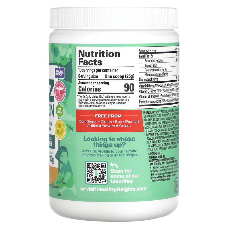 Healthy Heights, Kidz Protein, For Kids 2+, Vanilla, 8.8 oz (250 g)