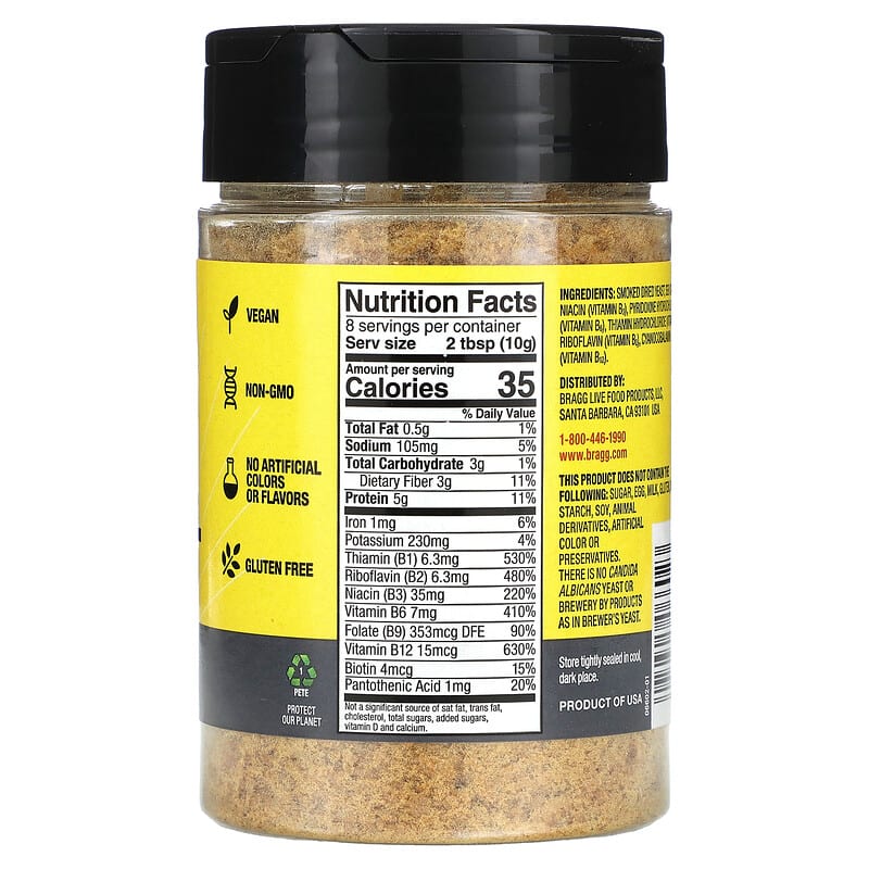 Bragg, Nutritional Yeast, Smoky BBQ, 3 oz (85 g)