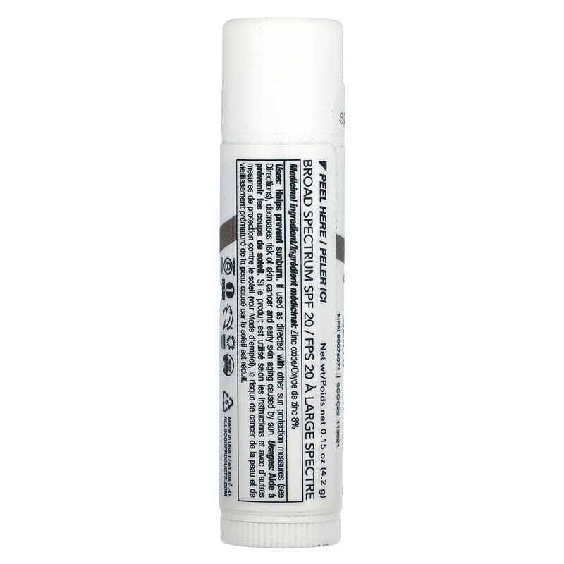 All Good Products, Lip Balm, SPF 20, Coconut, 0.15 oz (4.2 g)