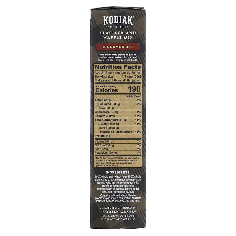 Kodiak Cakes, Power Cakes, Flapjack & Waffle Mix, Cinnamon Oat, 20 oz (567 g)