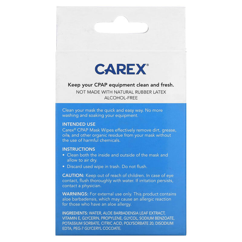 Carex, CPAP Mask Wipe, Travel Pack, Unscented, 10 Wipes