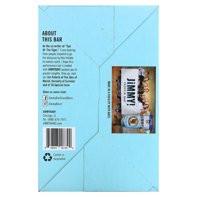 JiMMY!, Be Fierce Bars With Benefits, Caramel Chocolate Nut, 12 Protein Bar, 2.12 oz (60 g) Each