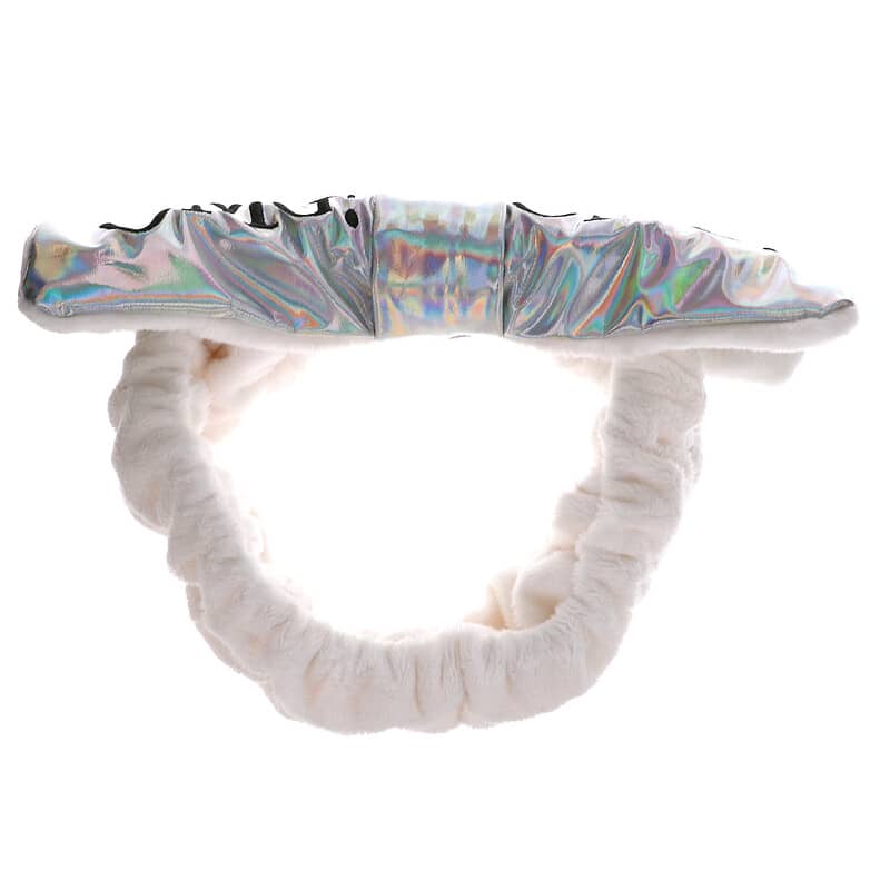 Double Dare, OMG! Reversible Mega Hair Band, White Plush & Rainbow Platinum, 1 Piece