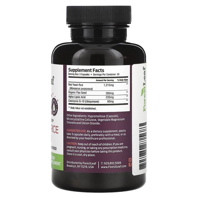 Forest Leaf, Red Yeast Rice + CoQ10, 90 Capsules