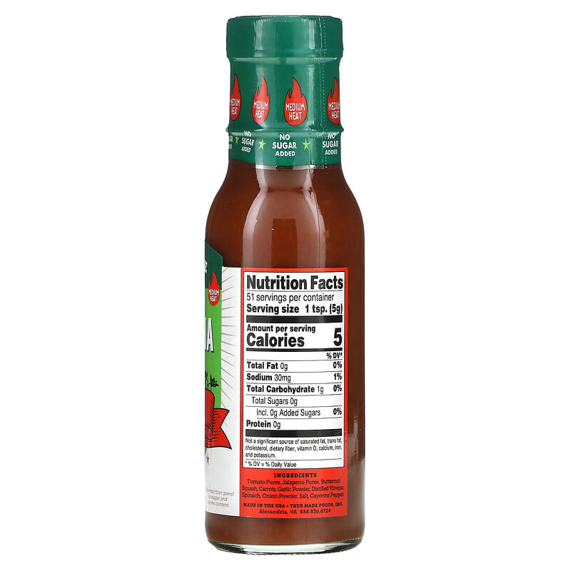 True Made Foods, Veggie Sriracha, Spicy & Sweet with Hidden Veggies, 9 oz (255 g)