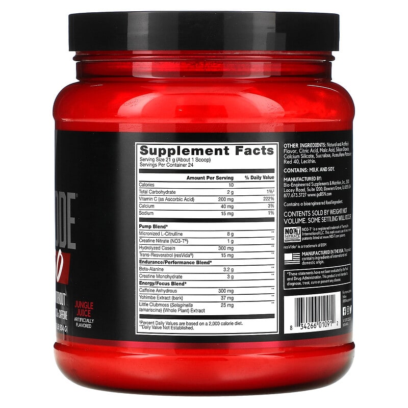 BSN, No-Xplode VASO, Ultimate Pump Pre-Workout, Jungle Juice, 1.11 lb (504 g)