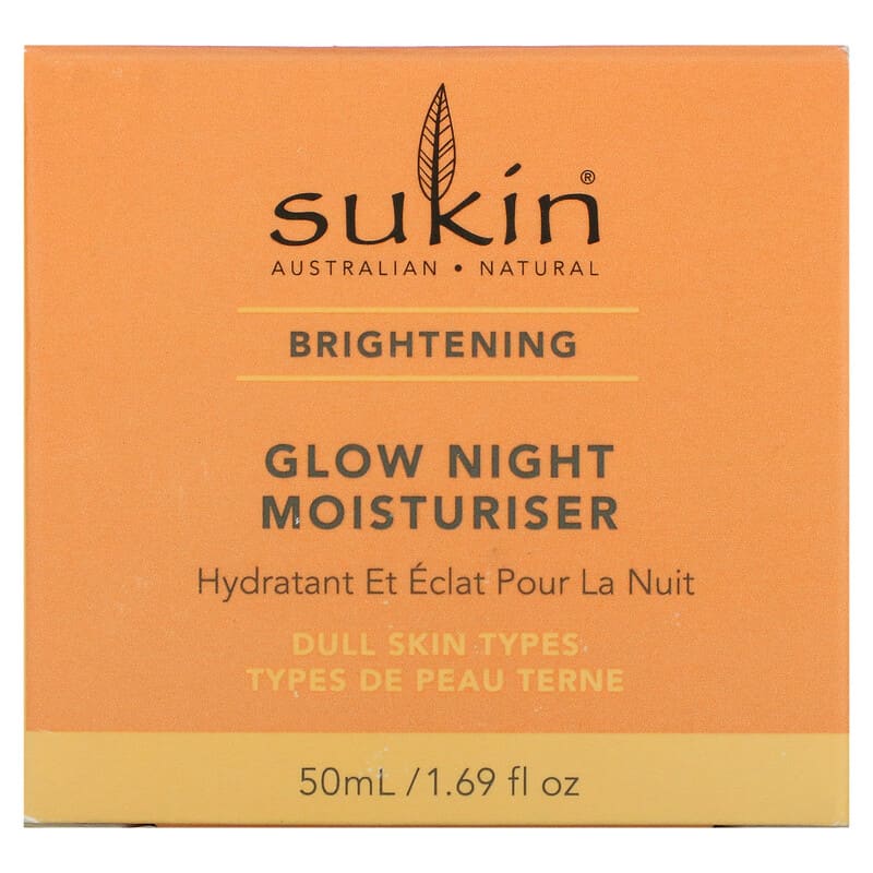 Sukin, Glow Night Moisturiser, Brightening, 1.69 fl oz (50 ml)