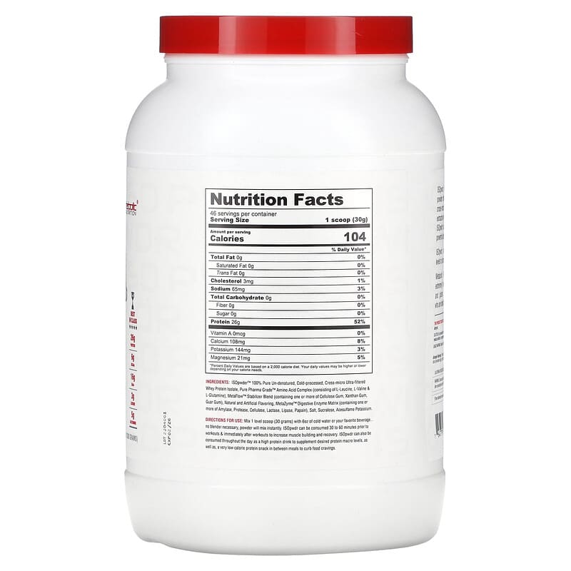 Metabolic Nutrition, ISOpwdr, Whey Protein Isolate, Birthday Cake, 3.04 lb (1,380 g)