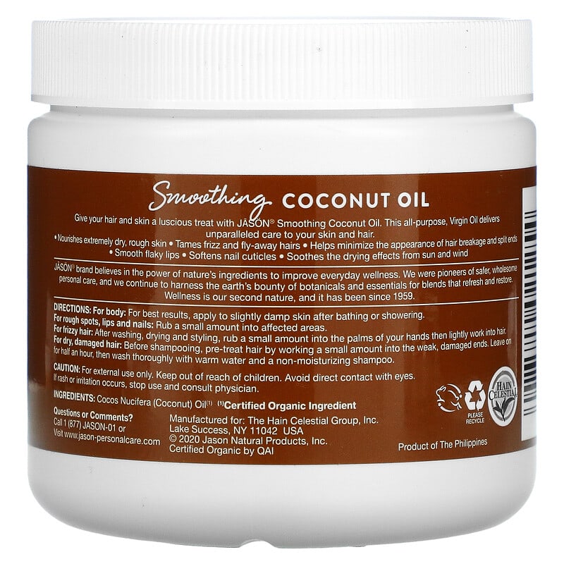 Jason Natural, Smoothing Coconut, Unrefined Oil, 15 fl oz (443 ml)